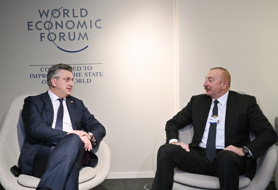 Le président Ilham Aliyev rencontre le Premier ministre croate Andrej Plenkovic à Davos VIDEO
