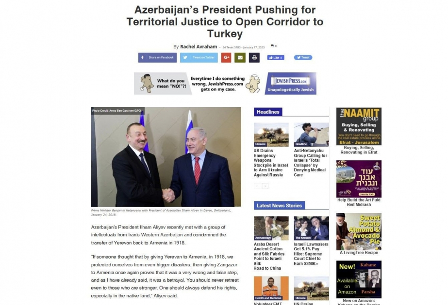 ABŞ mətbuatı Azərbaycan Prezidentinin Qərbi Azərbaycan İcması ilə görüşündən yazıb