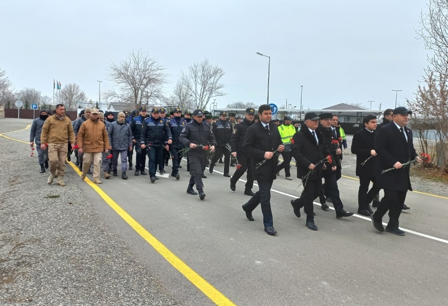Ağdamda Şəhidlər xiyabanına yürüş keçirilir