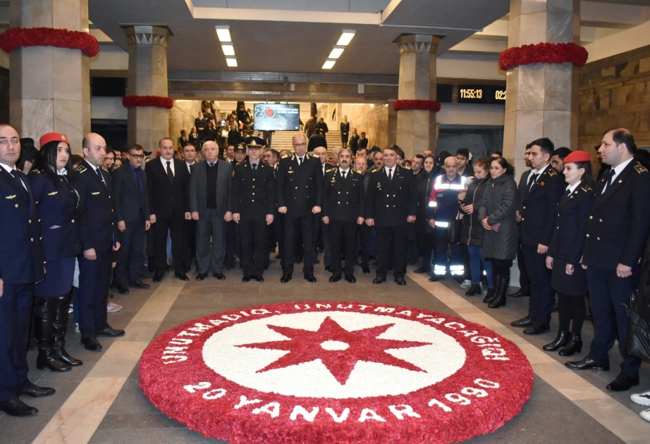 20 Yanvar faciəsinin 33-cü ildönümü Bakı metropolitenində xüsusi tədbirlərlə qeyd edilib VİDEO
