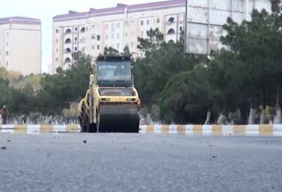Sumqayıt şəhər yollarında asfaltlama işləri aparılır