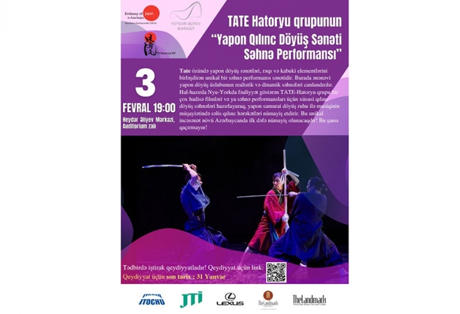 Yaponiyanın “TATE-Hatoryu” qrupu Heydər Əliyev Mərkəzində performans göstərəcək