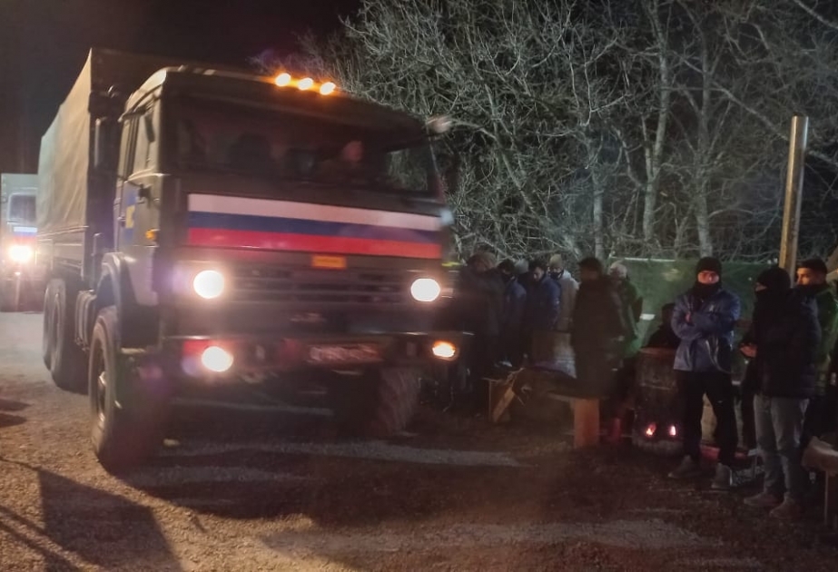 Rusiya sülhməramlılarına məxsus növbəti avtomobil karvanı aksiya ərazisindən sərbəst keçib