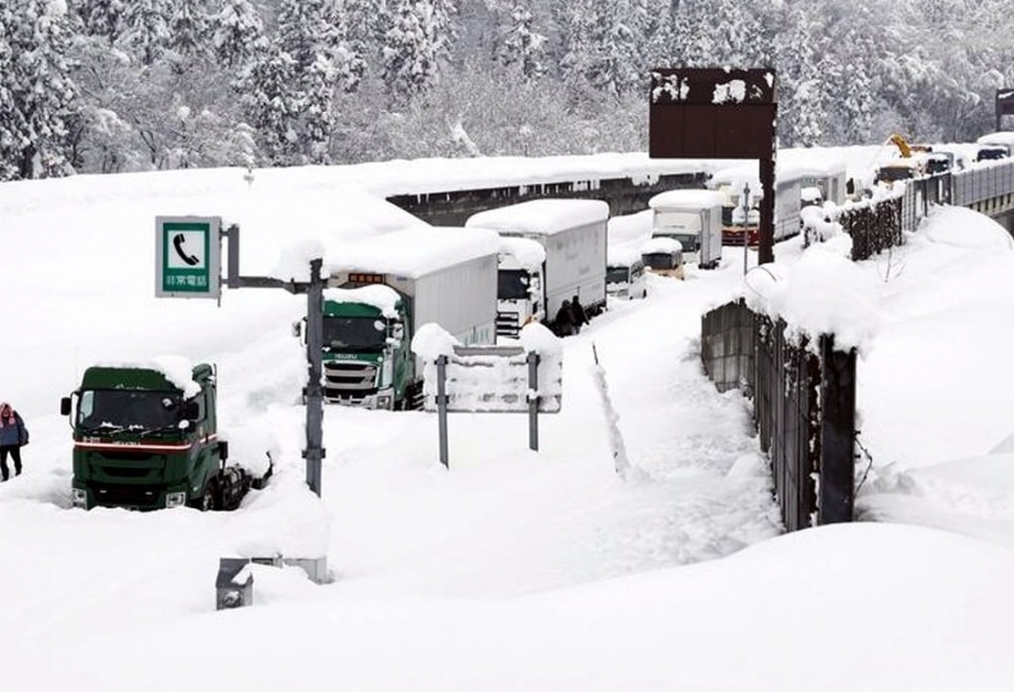 Снегопад в Японии парализовал транспортную систему