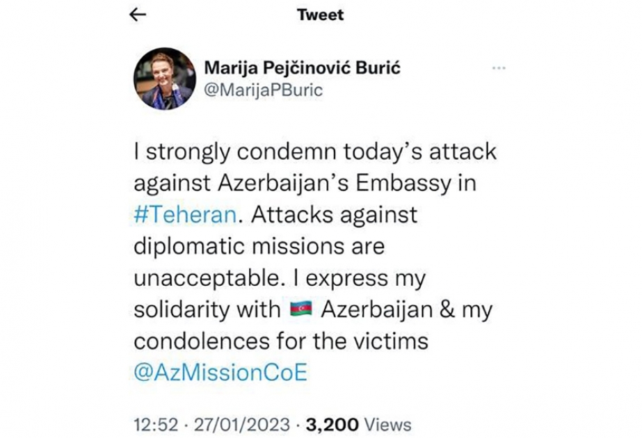 Генсек Совета Европы осудила атаку на посольство Азербайджана