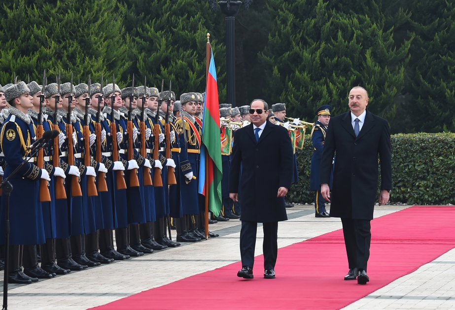 Official welcome ceremony was held for President of Egypt Abdel Fattah El-Sisi VIDEO