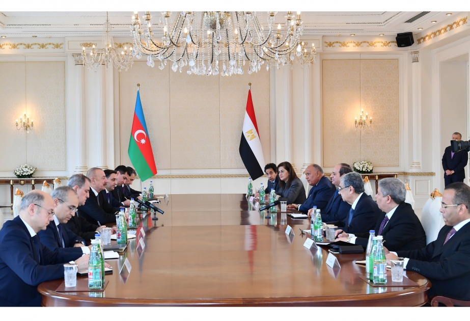 Presidents of Azerbaijan and Egypt held expanded meeting VIDEO