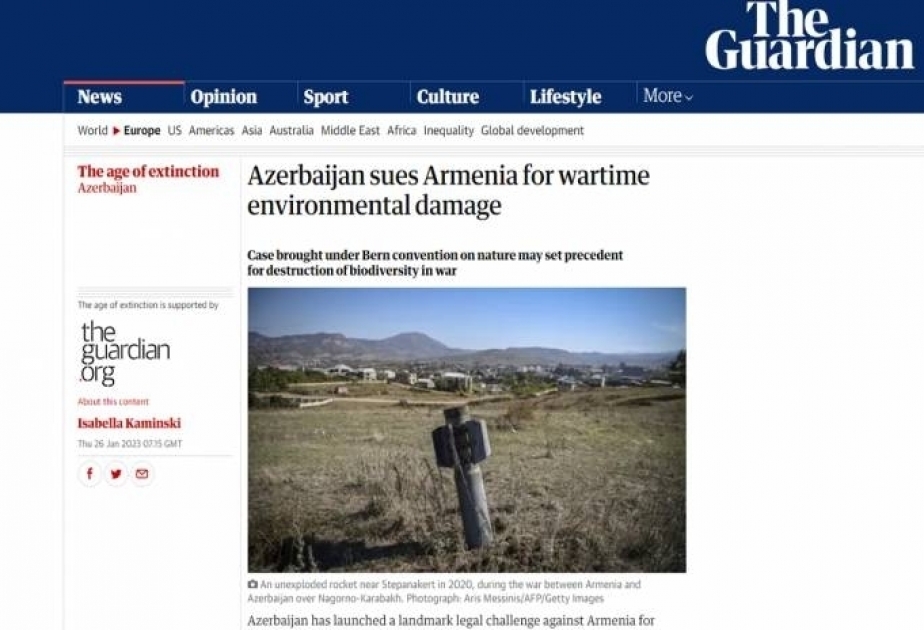 The Guardian: Azerbaijan sues Armenia for wartime environmental damage