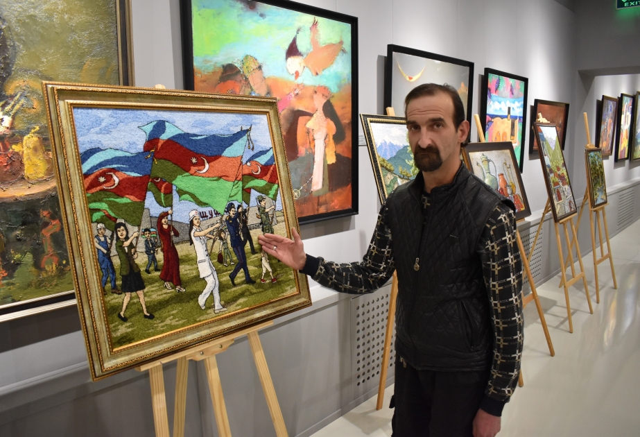 Şəkidə xovlu tikmə sənəti ilə məşğul olan yeganə kişi sənətkar - FOTO