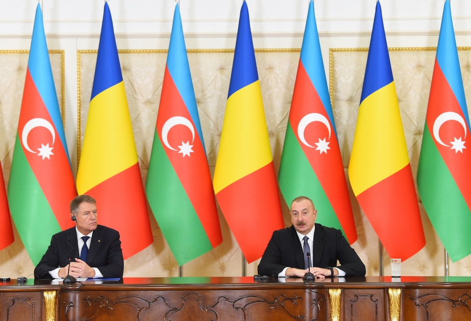 Presidents of Azerbaijan and Romania made press statements VIDEO