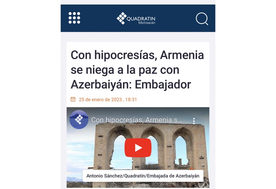 Meksika mətbuatında Ermənistan tərəfinin böhtanları növbəti dəfə ifşa olunub