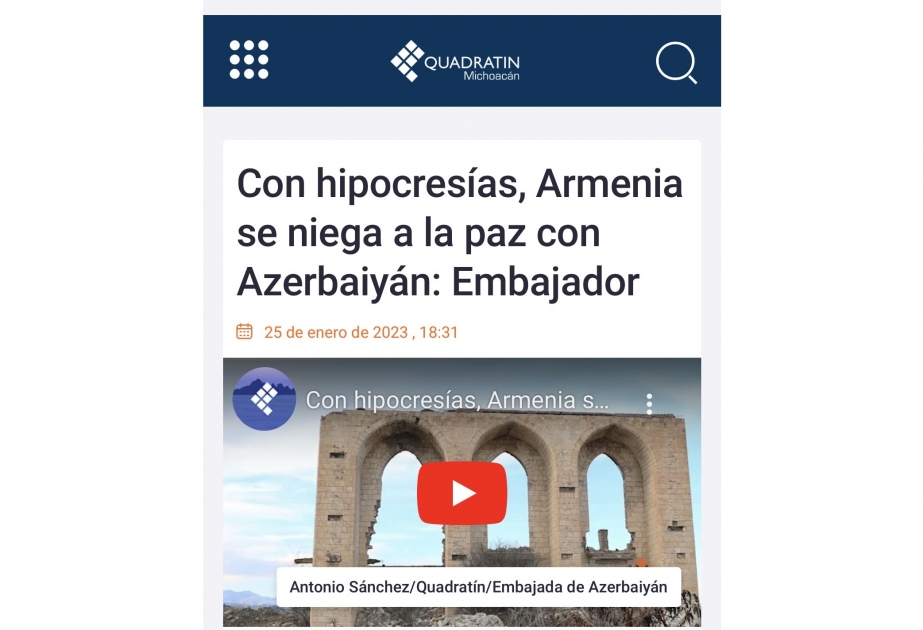 В мексиканской печати в очередной раз разоблачена клевета армянской стороны