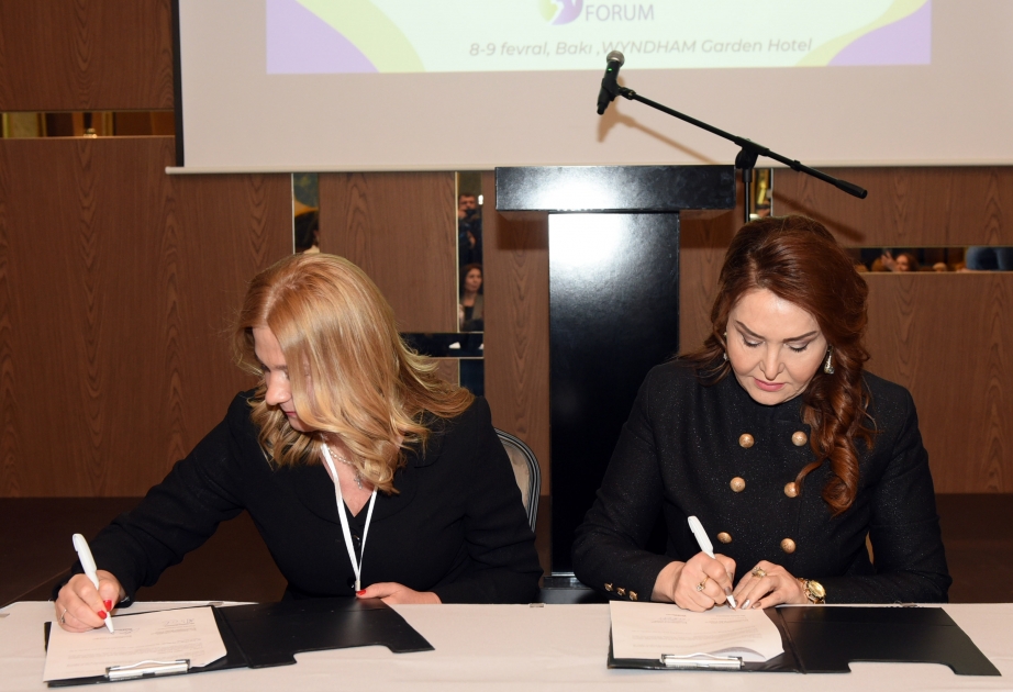 Beynəlxalq Qadınlar Forumu çərçivəsində iki Anlaşma Memorandumu imzalanıb

