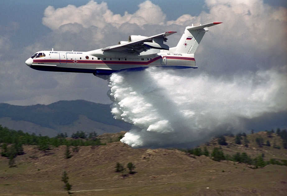Russia’s Be-200 amphibious plane arrives in earthquake-hit Turkiye