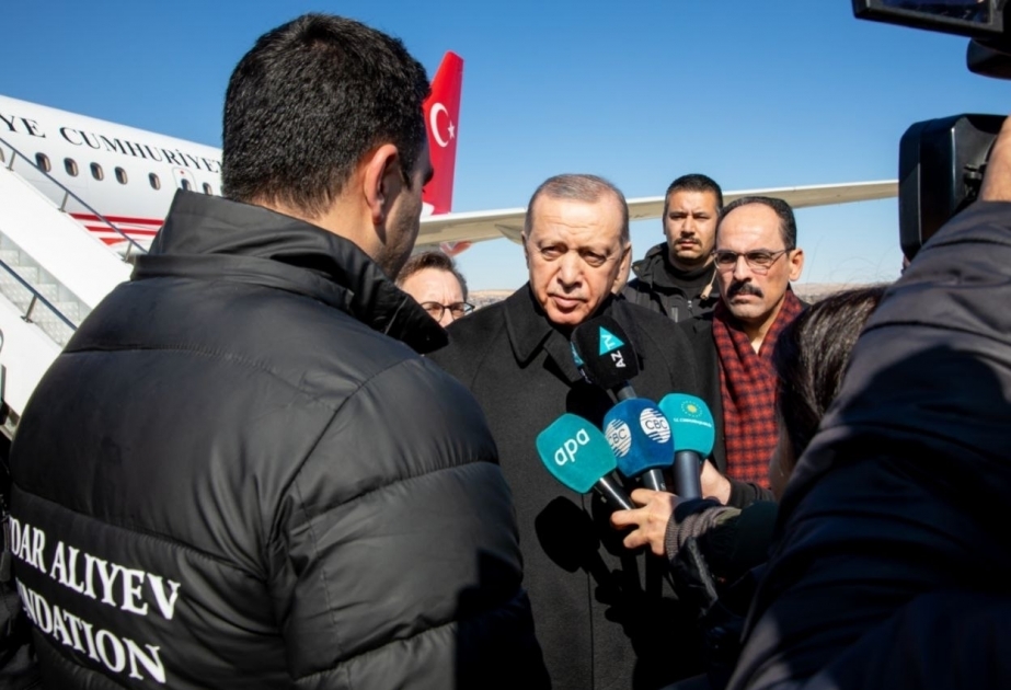 President Recep Tayyip Erdogan meets with Heydar Aliyev Foundation reps in Gaziantep