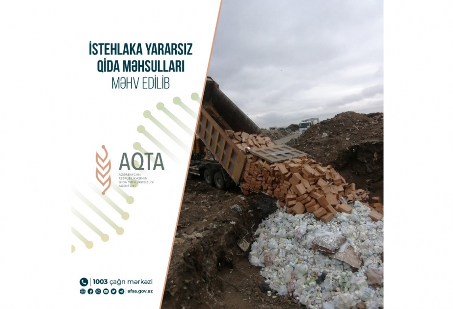 İstehlaka yararsız qida məhsulları məhv edilib