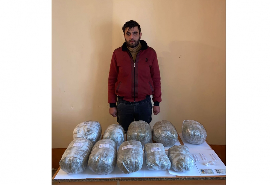 İrandan Azərbaycana 10 kiloqramdan çox narkotik vasitə keçirməyə cəhd edən şəxs saxlanılıb