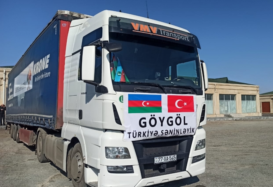 Göygöl rayonundan Türkiyəyə humanitar yardım yola salınıb