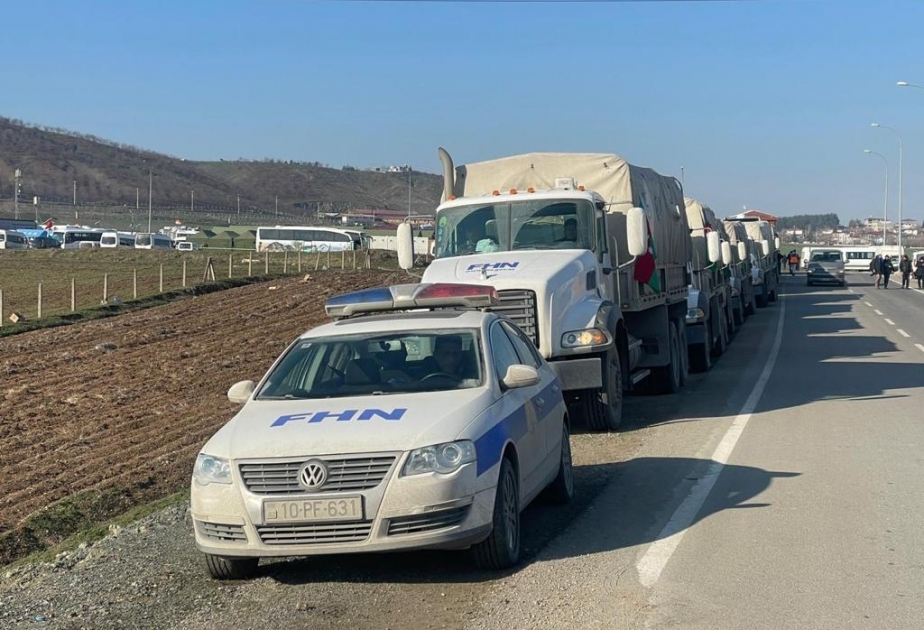 FHN-in növbəti humanitar yardımından ibarət avtomobil karvanı Türkiyəyə çatıb VİDEO