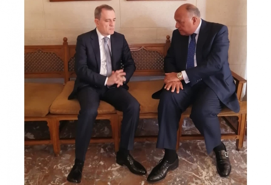 Azerbaijani FM meets with Egyptian counterpart