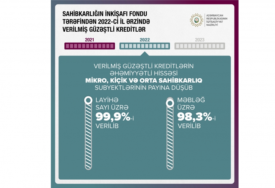 Ötən il güzəştli kreditlərin əhəmiyyətli hissəsi mikro, kiçik və orta sahibkarlıq subyektlərinin payına düşüb