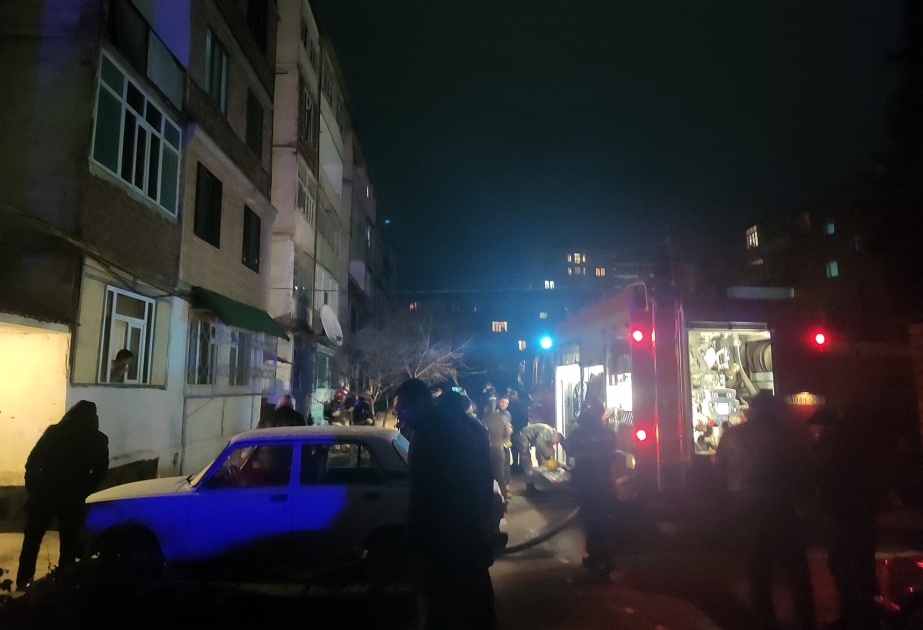 Xaçmazda yaşayış binasında yanğın olub, sakinlər təxliyə olunub
