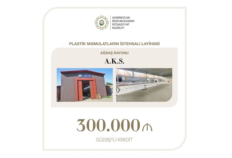 Se asignó un préstamo preferencial para la producción de productos de plástico en Agdash