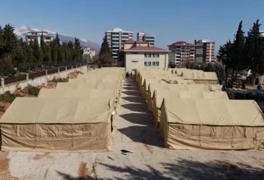 FHN tərəfindən Kahramanmaraşda daha üç ünvanda çadır şəhərcikləri qurulub VİDEO
