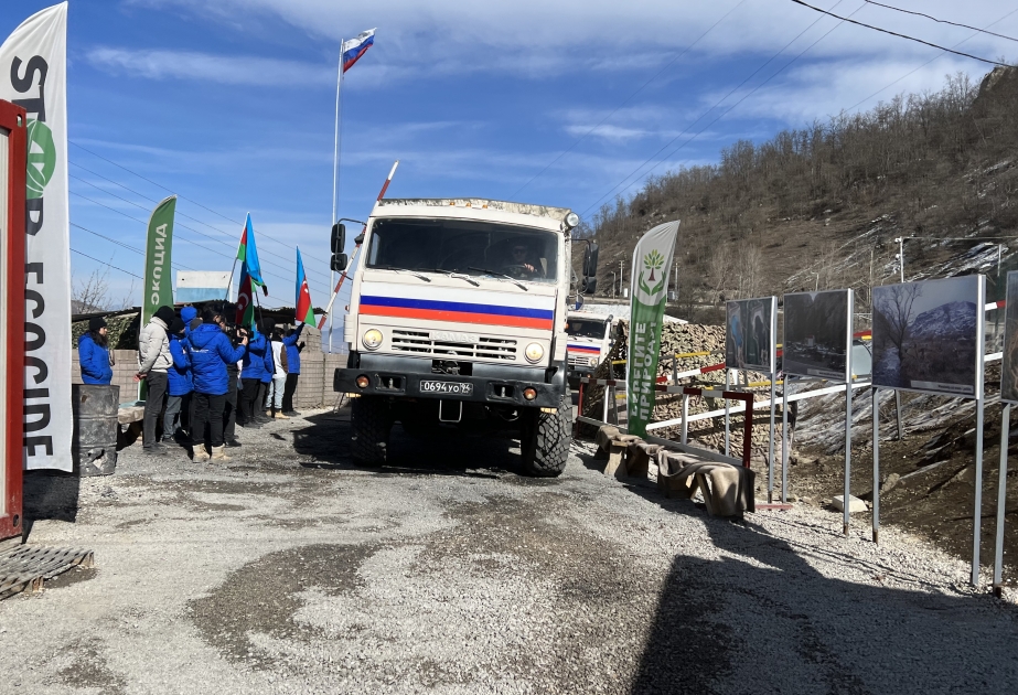 Ekoaksiya: Rusiya sülhməramlılarının növbəti avtomobil karvanı Laçına gedib