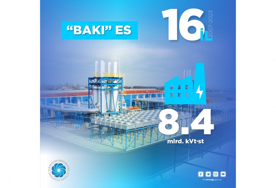 “Bakı” Elektrik Stansiyasında indiyədək 8,4 milyard kilovat-saat elektrik enerjisi istehsal olunub