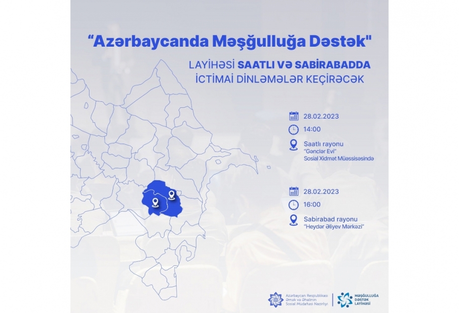 “Azərbaycanda məşğulluğa dəstək" layihəsi çərçivəsində daha iki rayonda ictimai dinləmələr keçiriləcək