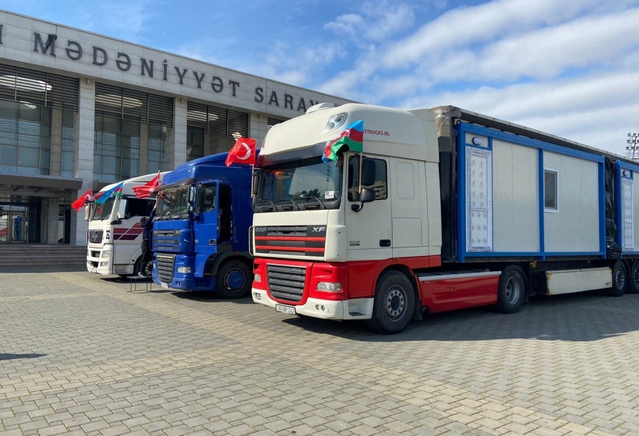 Очередная партия гуманитарной помощи отправлена из Сумгайыта в Турцию
