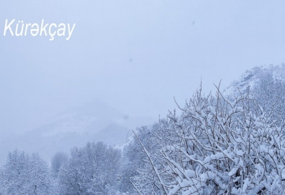 Schneeansichten von Regionen Aserbaidschans