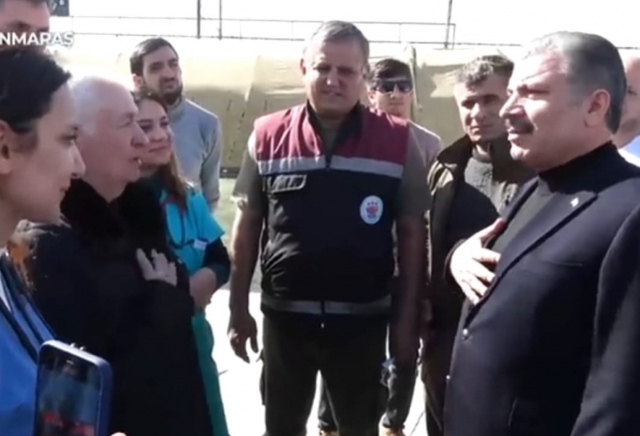 Turkish health minister meets with Azerbaijan’s medical personnel in quake-hit Kahramanmaras