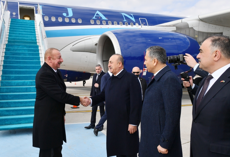 President Ilham Aliyev arrived in Türkiye for working visit VIDEO