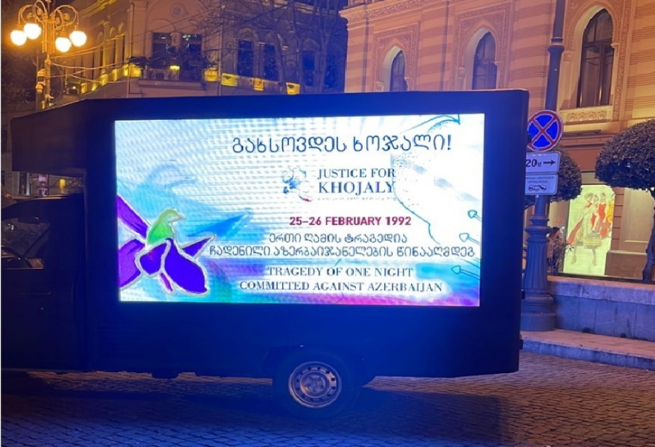 Tbilisidə Xocalı faciəsi ilə əlaqədar tanıtım aksiyası keçirilib
