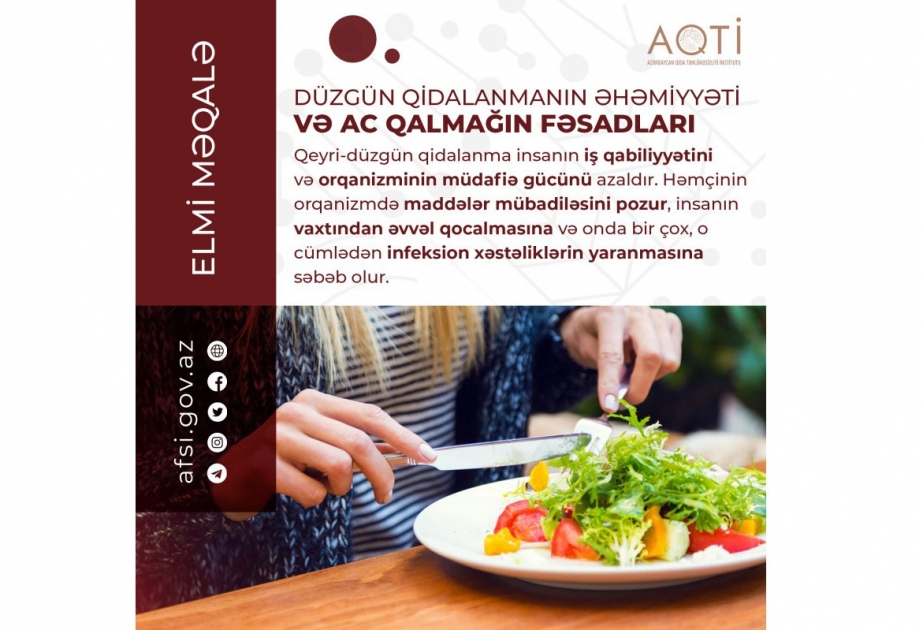 Düzgün qidalanmanın əhəmiyyəti və ac qalmağın fəsadları