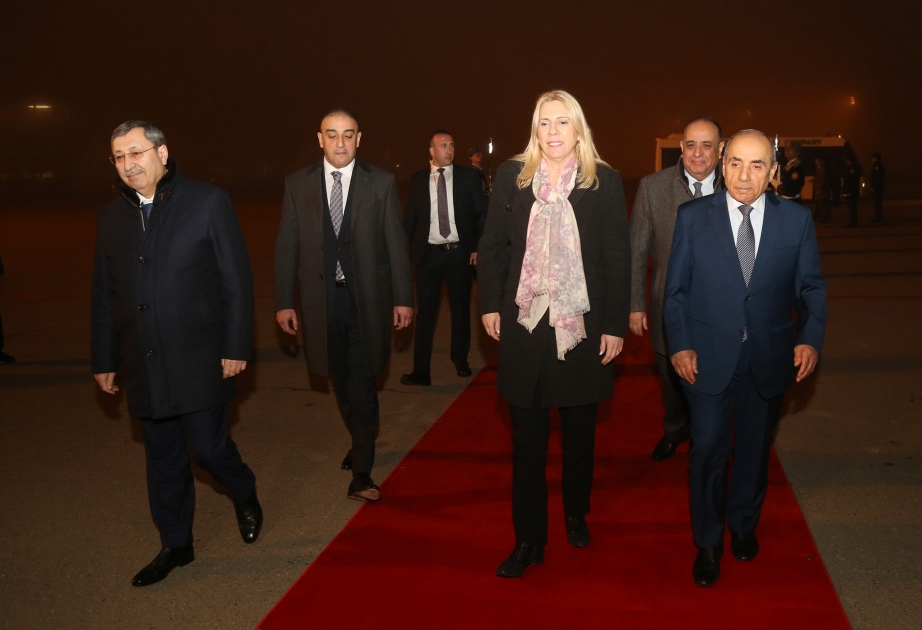 رئيسة مجلس رئاسة البوسنة والهرسك تصل في زيارة الى أذربيجان