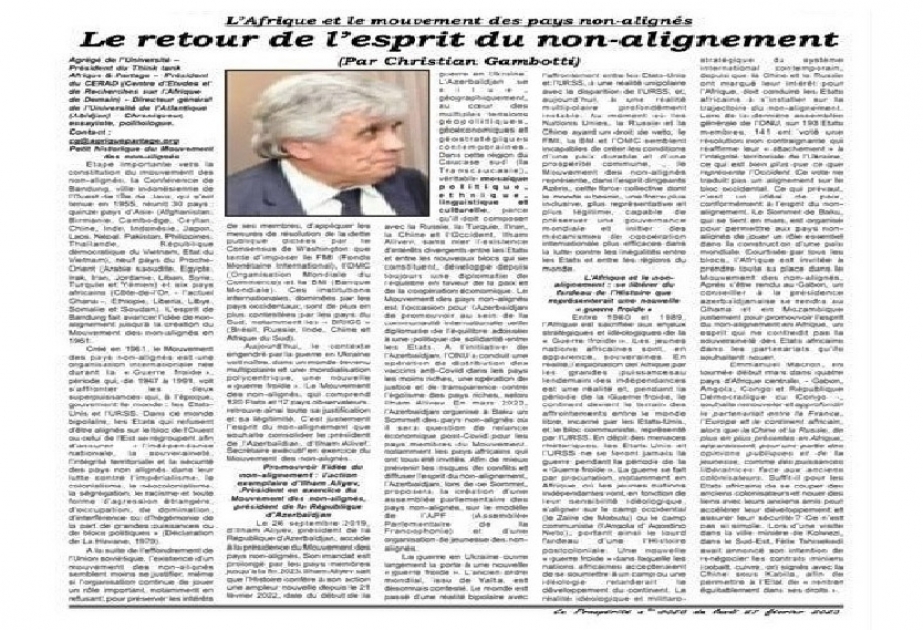 “L’intelligent”: Azərbaycan həmişə sülh və əməkdaşlıq naminə balanslı diplomatiyasını inkişaf etdirib