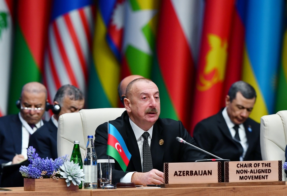 President Ilham Aliyev thanks NAM countries for supporting just position of Azerbaijan   VIDEO
