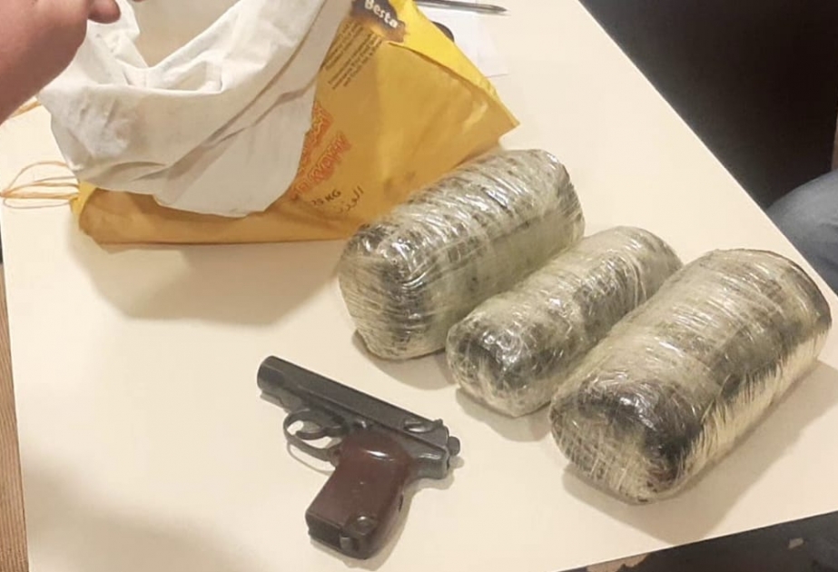 Lənkəranda saxlanılan narkokuryerdən silah və 5 kiloqram heroin aşkarlanıb