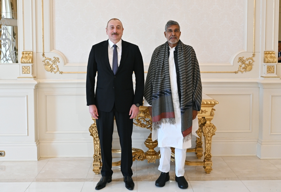 Prezident İlham Əliyev Nobel sülh mükafatı laureatı Kailaş Satyartini qəbul edib YENİLƏNİB VİDEO