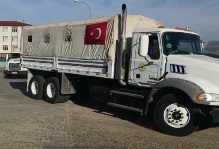 FHN-in Türkiyəyə humanitar yardım aparmış vasitələrinin növbəti hissəsi Bakıya yola düşüb VİDEO