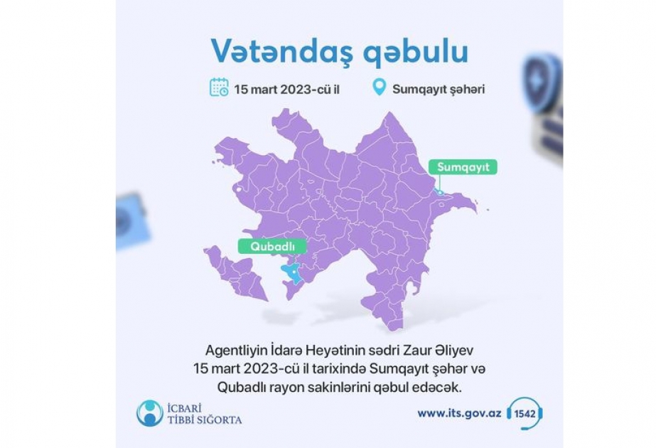 Zaur Əliyev Sumqayıt şəhər və Qubadlı rayon sakinlərini qəbul edəcək