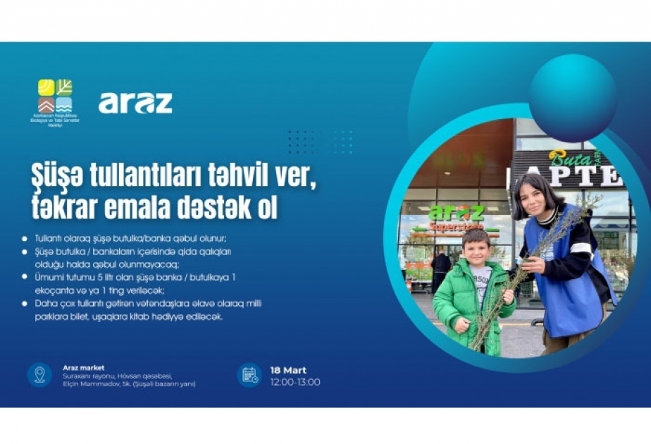 “Şüşə tullantıları təhvil ver, təkrar emala dəstək ol” aksiyası keçiriləcək