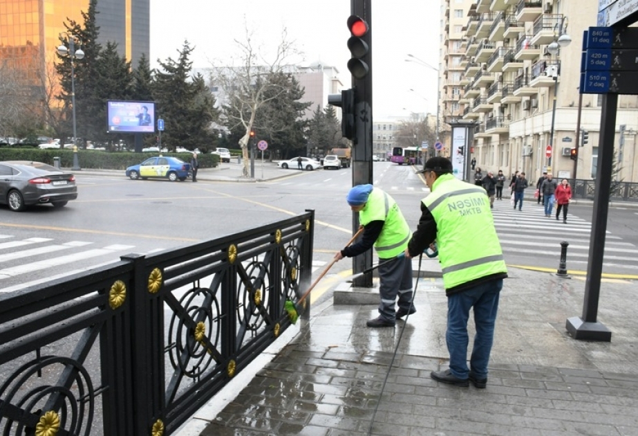 Bakıda küçə və prospektlərin abadlaşdırılması üzrə işlər davam etdirilir