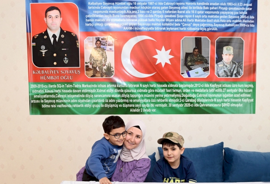 Şəhid mayor Səyavuş Kəlbalıyevin ailəsi ziyarət edilib
