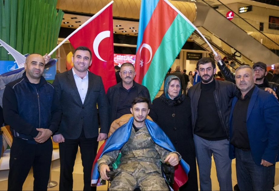Türkiyədə müalicə alan daha bir qazi Vətənə qayıdıb
