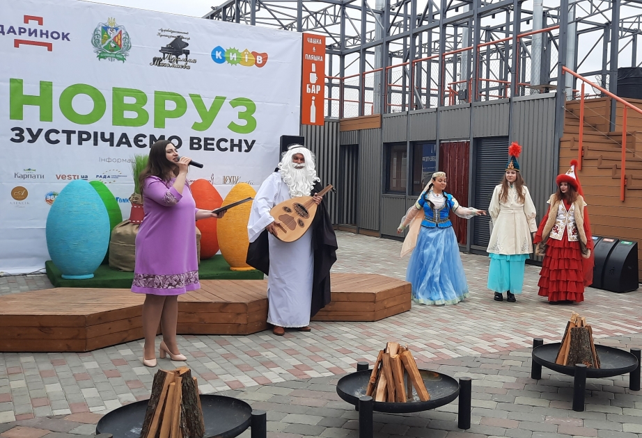 Kiyevdə Novruz tonqalı yandırılıb VİDEO
