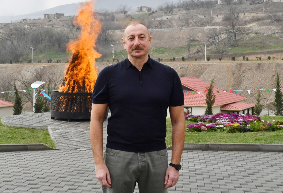 Президент Ильхам Алиев: Это большое счастье поздравить азербайджанский народ по случаю Новруза из родного Карабахского края